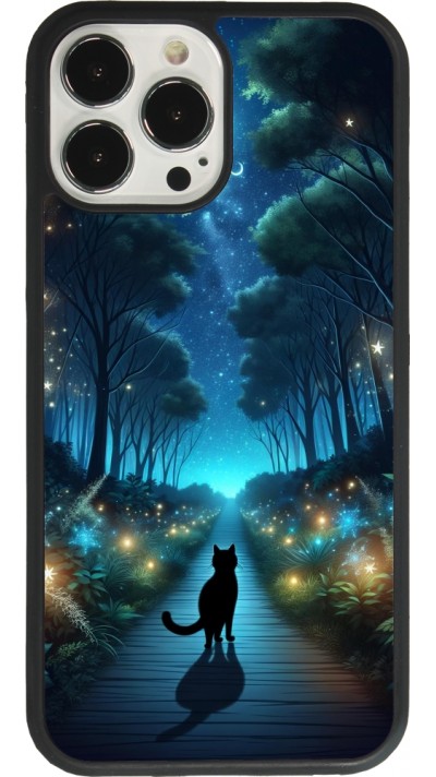 iPhone 13 Pro Max Case Hülle - Silikon schwarz Schwarze Katze Spaziergang
