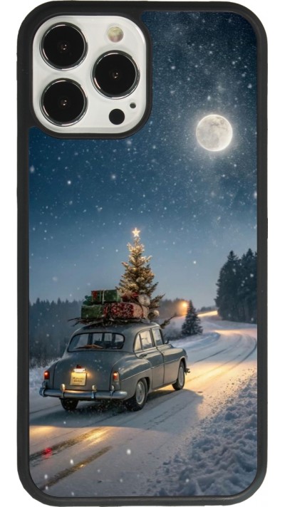 Coque iPhone 13 Pro Max - Silicone rigide noir Christmas 25 Car with Tree Xmas