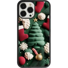 Coque iPhone 13 Pro Max - Silicone rigide noir Christmas 25 Christmas textiles