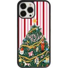 Coque iPhone 13 Pro Max - Silicone rigide noir Christmas 25 Happy Holiday