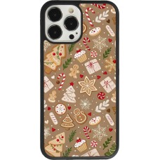 iPhone 13 Pro Max Case Hülle - Silikon schwarz Christmas 25 Pattern Ginger Cookie
