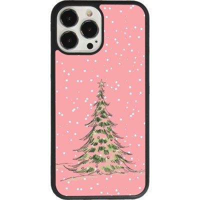 Coque iPhone 13 Pro Max - Silicone rigide noir Christmas 25 Pink Tree