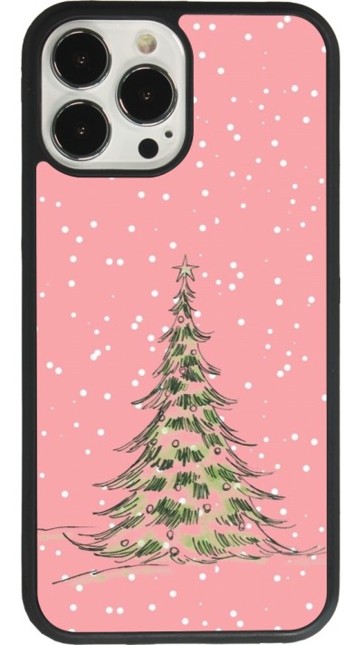 Coque iPhone 13 Pro Max - Silicone rigide noir Christmas 25 Pink Tree