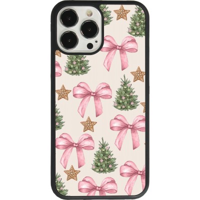 iPhone 13 Pro Max Case Hülle - Silikon schwarz Christmas 25 Vintage Ribbons