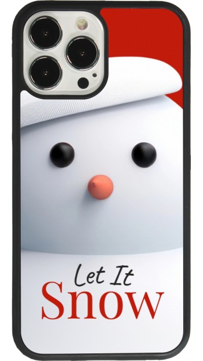 Coque iPhone 13 Pro Max - Silicone rigide noir Christmas 25 Xmas Snowman