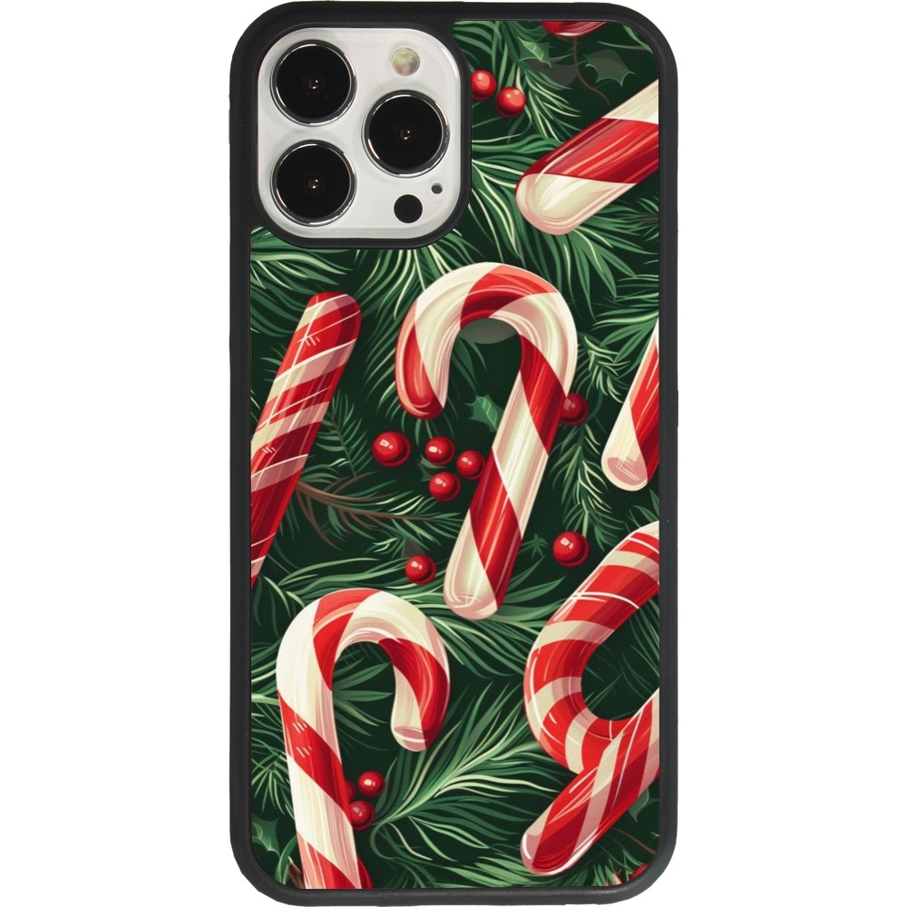 Coque iPhone 13 Pro Max - Silicone rigide noir Christmas 25 Xmas Stick