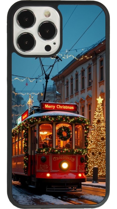 Coque iPhone 13 Pro Max - Silicone rigide noir Christmas 25 Xmas Train