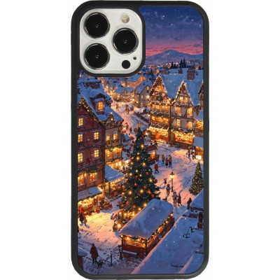 Coque iPhone 13 Pro Max - Silicone rigide noir Christmas 25 Xmas Village