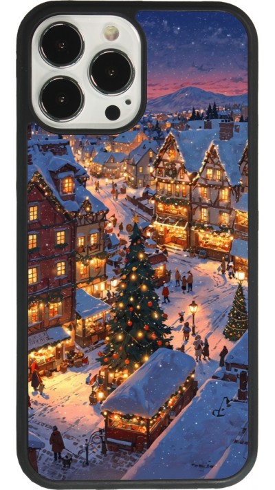 Coque iPhone 13 Pro Max - Silicone rigide noir Christmas 25 Xmas Village