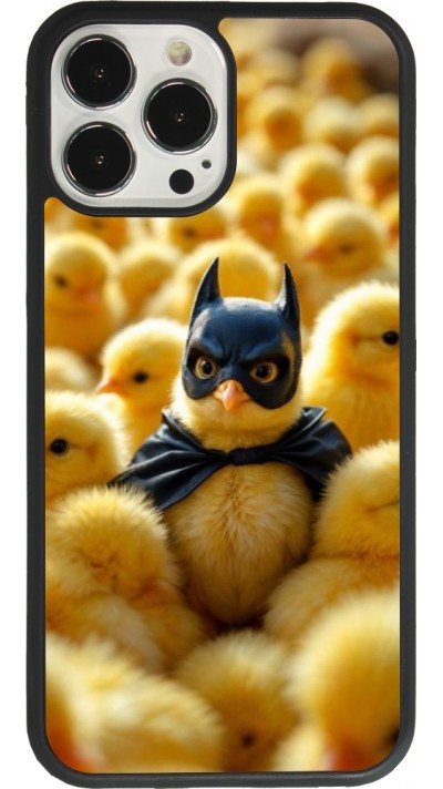 Coque iPhone 13 Pro Max - Silicone rigide noir Easter 2026 Chicken Batman
