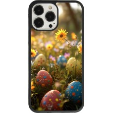 Coque iPhone 13 Pro Max - Silicone rigide noir Easter 2026 Decorated eggs