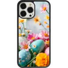 Coque iPhone 13 Pro Max - Silicone rigide noir Easter 2026 Eggs with flowers