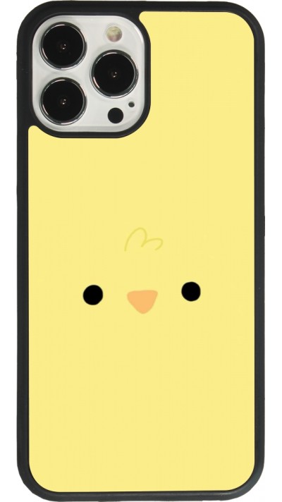Coque iPhone 13 Pro Max - Silicone rigide noir Easter 2026 Little chicken
