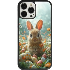 Coque iPhone 13 Pro Max - Silicone rigide noir Easter 2026 Rabbit in the garden
