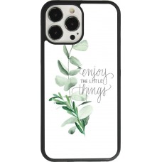 Coque iPhone 13 Pro Max - Silicone rigide noir Enjoy the little things