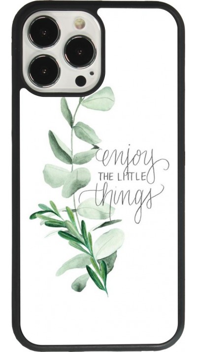 Coque iPhone 13 Pro Max - Silicone rigide noir Enjoy the little things