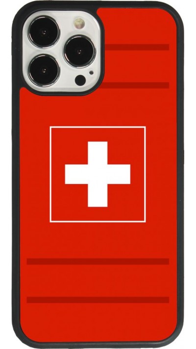 Coque iPhone 13 Pro Max - Silicone rigide noir Euro 2020 Switzerland