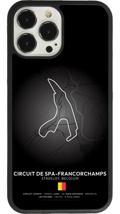 Coque iPhone 13 Pro Max - Silicone rigide noir F1 Track 2025 Belgium