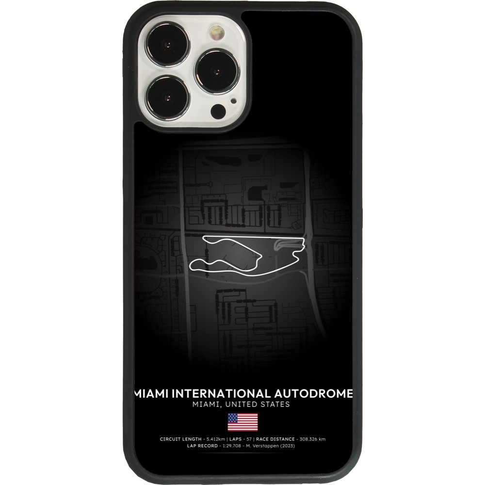 iPhone 13 Pro Max Case Hülle - Silikon schwarz F1 Track 2025 Miami