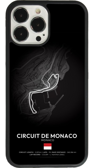 Coque iPhone 13 Pro Max - Silicone rigide noir F1 Track 2025 Monaco