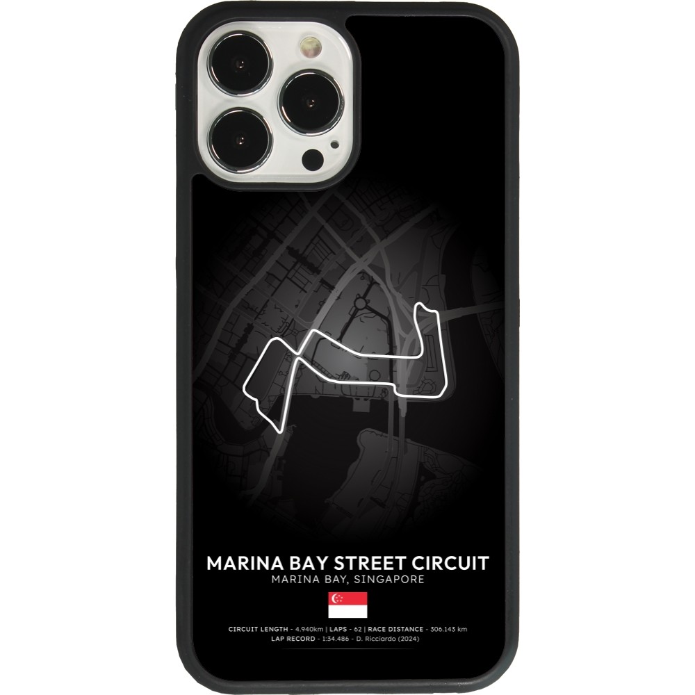 Coque iPhone 13 Pro Max - Silicone rigide noir F1 Track 2025 Singapore