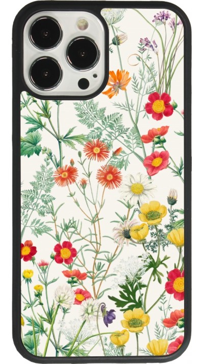 Coque iPhone 13 Pro Max - Silicone rigide noir Flora Botanical Wildlife