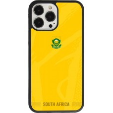 Coque iPhone 13 Pro Max - Silicone rigide noir Maillot de football Afrique du Sud 2026 personnalisable