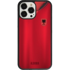 Coque iPhone 13 Pro Max - Silicone rigide noir Maillot de football Albanie personnalisable