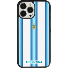 Coque iPhone 13 Pro Max - Silicone rigide noir Maillot de football Argentine 2026 personnalisable