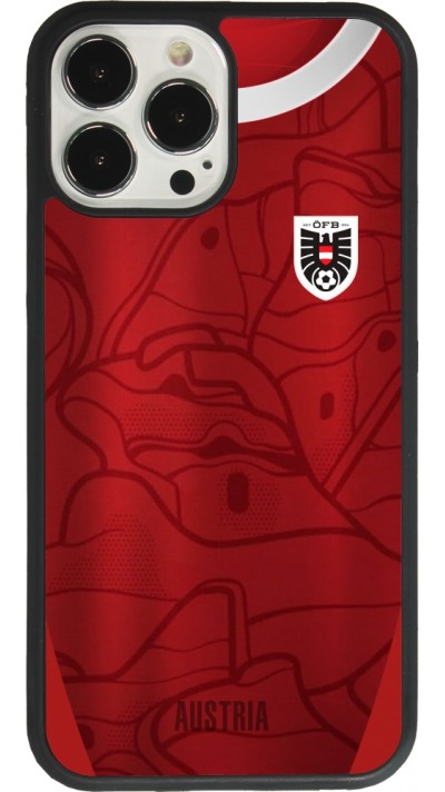 Coque iPhone 13 Pro Max - Silicone rigide noir Maillot de football Autriche personnalisable