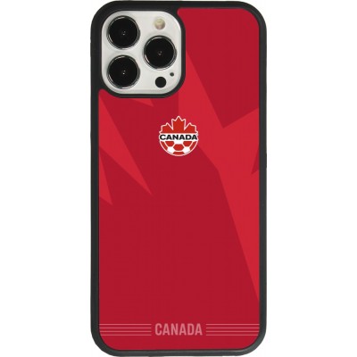 Coque iPhone 13 Pro Max - Silicone rigide noir Maillot de football Canada 2026 personnalisable