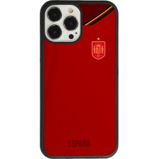 Coque iPhone 13 Pro Max - Silicone rigide noir Maillot de football Espagne 2022 personnalisable