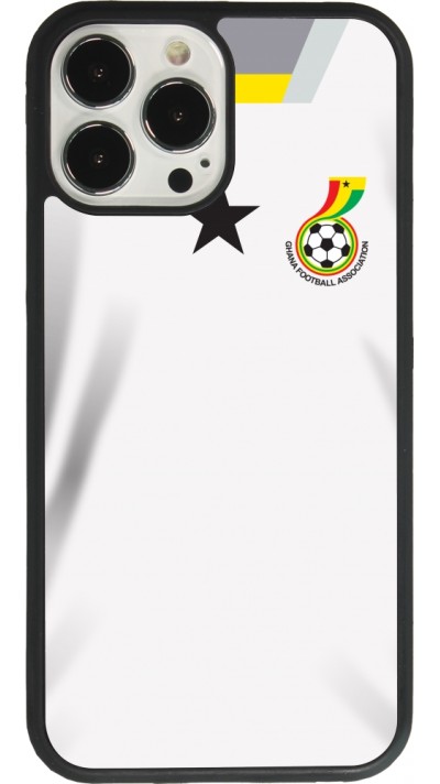 Coque iPhone 13 Pro Max - Silicone rigide noir Maillot de football Ghana 2022 personnalisable