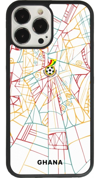 Coque iPhone 13 Pro Max - Silicone rigide noir Maillot de football Ghana 2026 personnalisable
