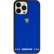 Coque iPhone 13 Pro Max - Silicone rigide noir Maillot de football Ouzbékistan 2026 personnalisable