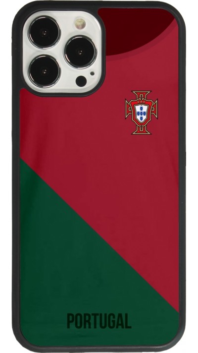 Coque iPhone 13 Pro Max - Silicone rigide noir Maillot de football Portugal 2022