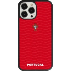 Coque iPhone 13 Pro Max - Silicone rigide noir Maillot de football Portugal 2026 personnalisable