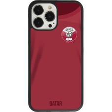 iPhone 13 Pro Max Case Hülle - Silikon schwarz Katar 2022 personalisierbares Fussballtrikot