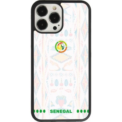 Coque iPhone 13 Pro Max - Silicone rigide noir Maillot de football Sénégal 2026 personnalisable