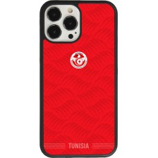 Coque iPhone 13 Pro Max - Silicone rigide noir Maillot de football Tunisie 2026 personnalisable