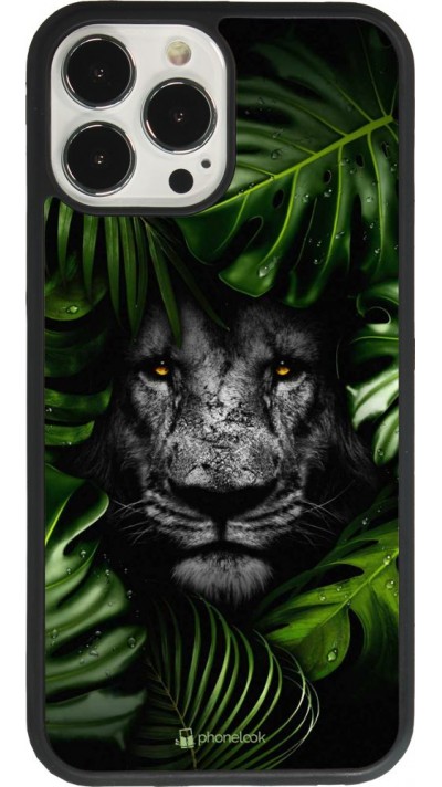 Coque iPhone 13 Pro Max - Silicone rigide noir Forest Lion