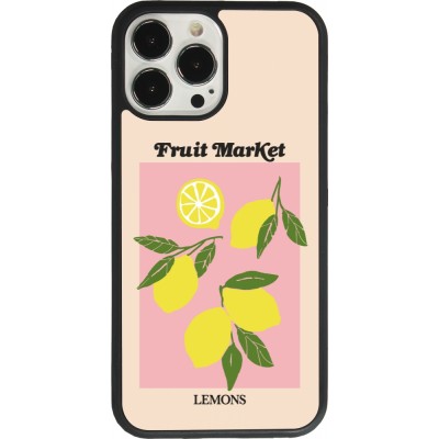 Coque iPhone 13 Pro Max - Silicone rigide noir Fruit market lemons 2026
