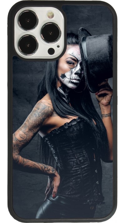 iPhone 13 Pro Max Case Hülle - Silikon schwarz Halloween 22 Tattooed Girl