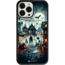 iPhone 13 Pro Max Case Hülle - Silikon schwarz Halloween Spukstadt