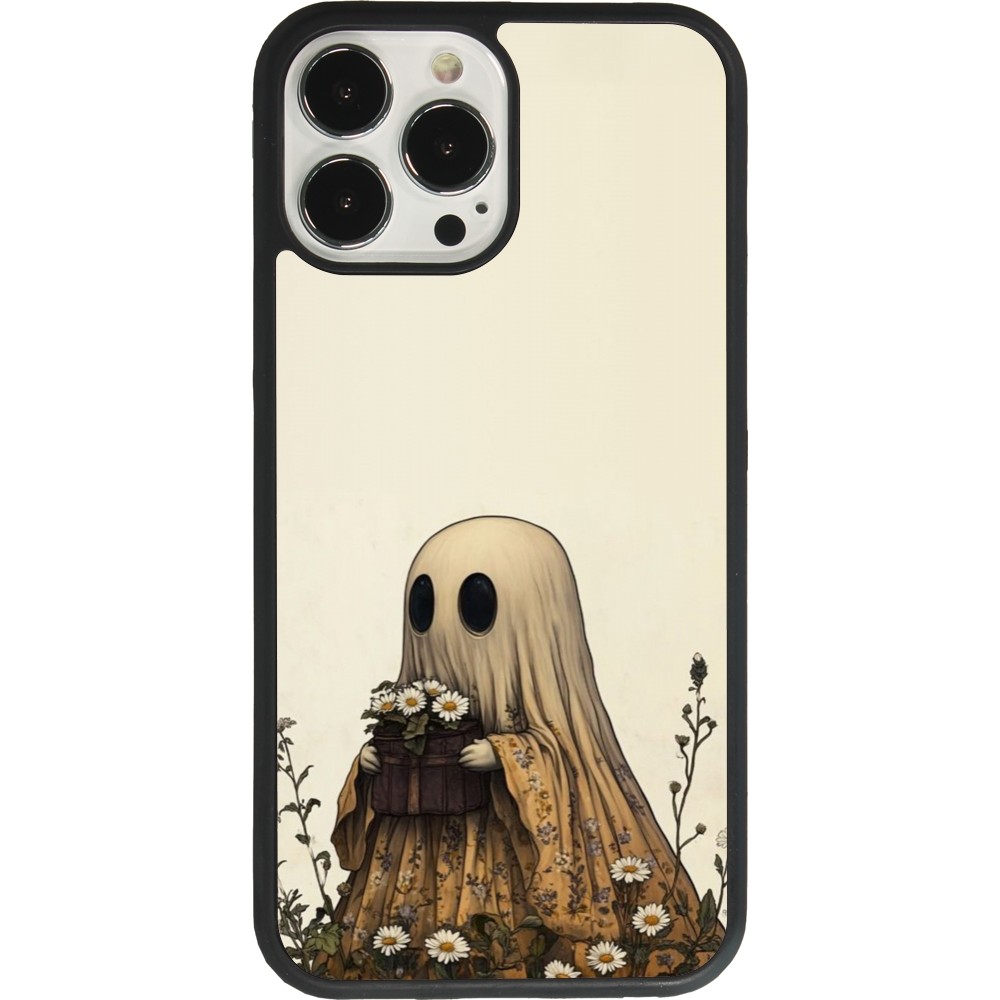 Coque iPhone 13 Pro Max - Silicone rigide noir Halloween 2025 Ghost gardener