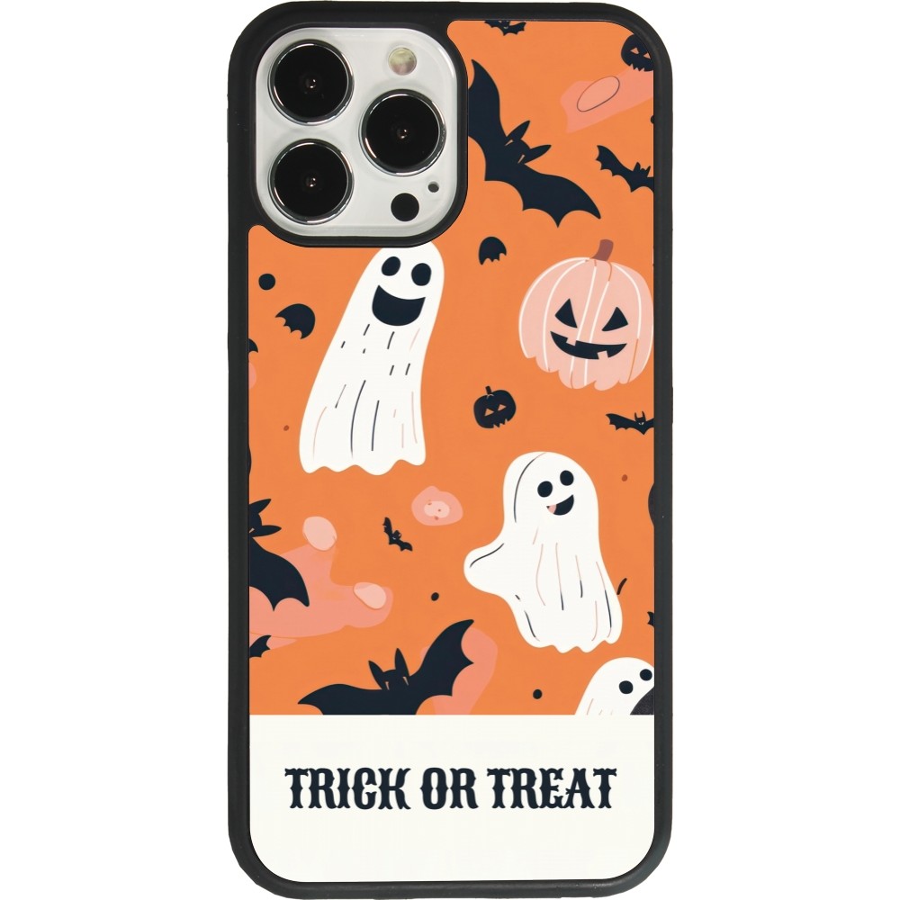 Coque iPhone 13 Pro Max - Silicone rigide noir Halloween 2025 Trick treat