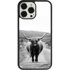 Coque iPhone 13 Pro Max - Silicone rigide noir Highland cattle