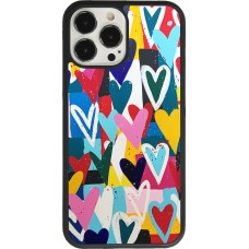 Coque iPhone 13 Pro Max - Silicone rigide noir Joyful Hearts