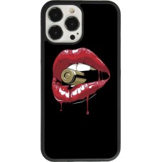 iPhone 13 Pro Max Case Hülle - Silikon schwarz Lips bullet