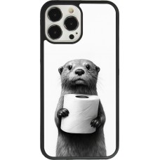 iPhone 13 Pro Max Case Hülle - Silikon schwarz Otter Toilettenpapier